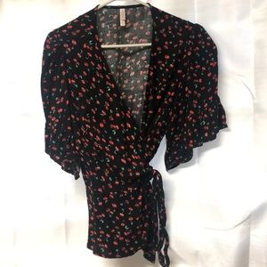 Cherry Kimono Style Blouse